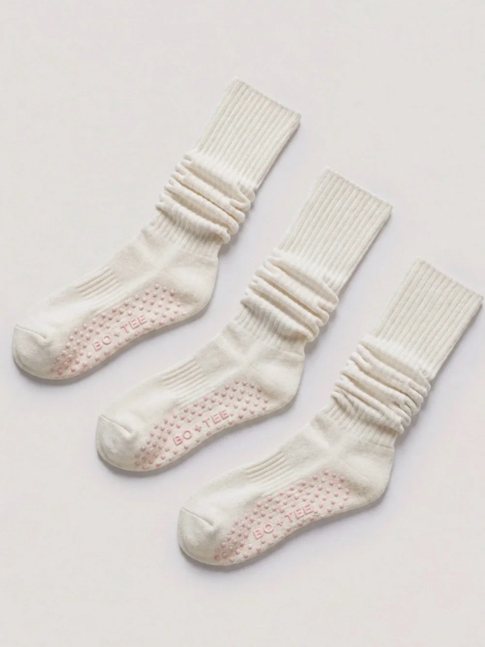 Bo + Tee Pilates 3-Pack Socks Bundle in Coconut